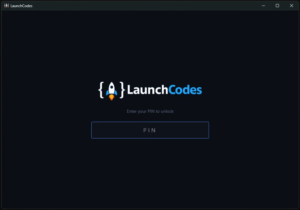 LaunchCodes — PIN lock screen