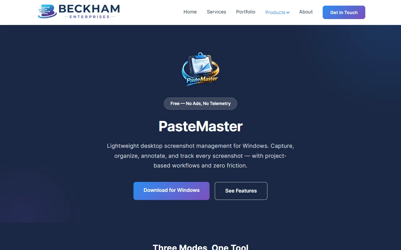 PasteMaster — Screenshot Management for Windows
