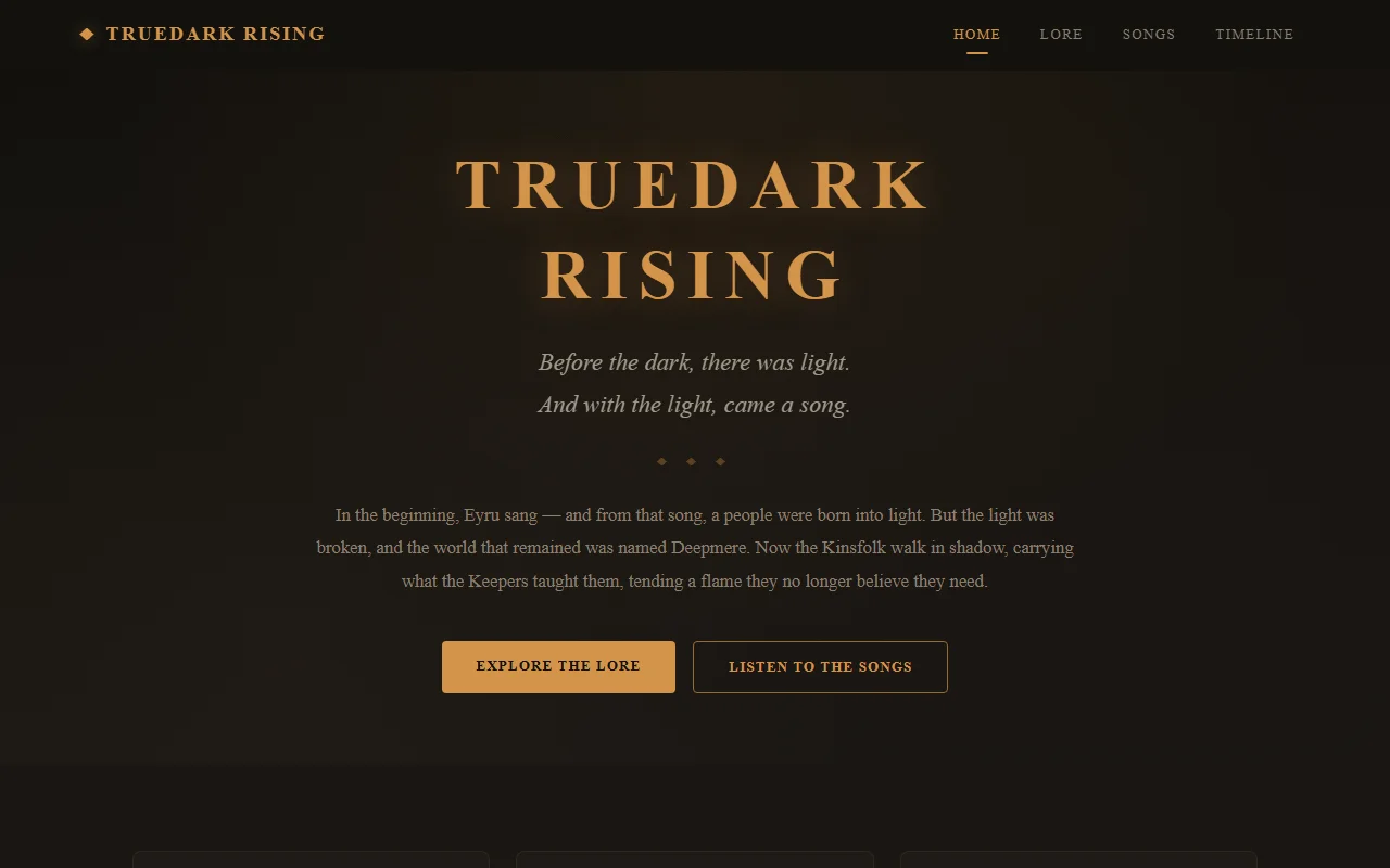 TrueDark Rising — Creative Worldbuilding Project